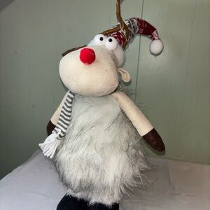 Whimsical Holiday Reindeer Plush with Red Nose